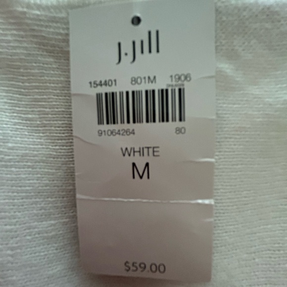 New J Jill Linen Blend Sleeveless White Sweater Top SZ Medium - Picture 8 of 9